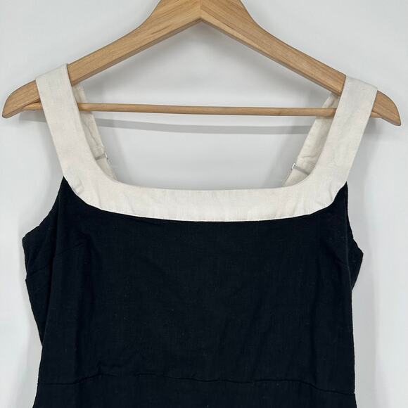 Abercrombie & Fitch Linen Blend Wide Strap Mini Dress Square Neck Sleeveless - Picture 3 of 9